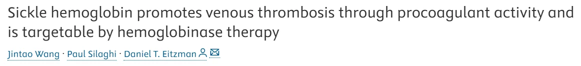 How Sickle Hemoglobin Fuels Thrombosis and Vascular Injury - JTH
