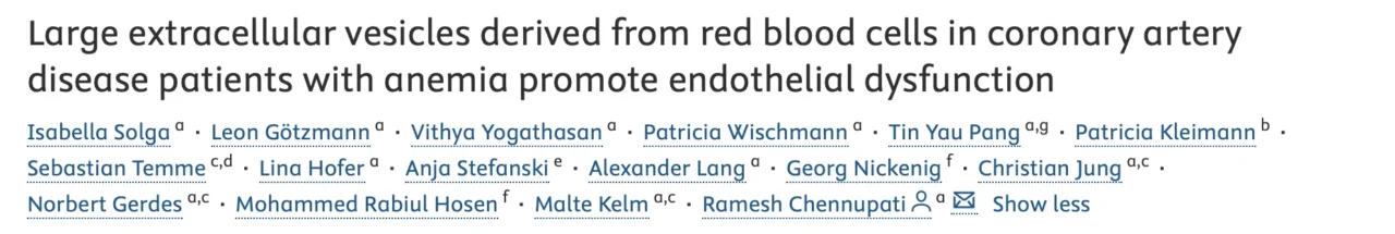 Ramesh Chennupat: Anemia is Associated with Increased REV Release in Stable Coronary Artery Disease