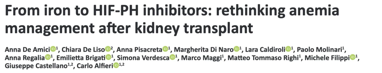 Carlo Alfieri: Redefining Anemia Management After Kidney Transplantation