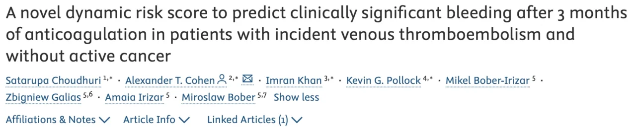 Imran Khan: Balancing Benefit and Risk in Long-Term Anticoagulation