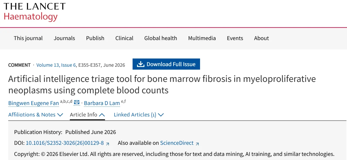Eugene Fan: FIBOM-AI - Predicting Marrow Fibrosis From Routine Blood Counts