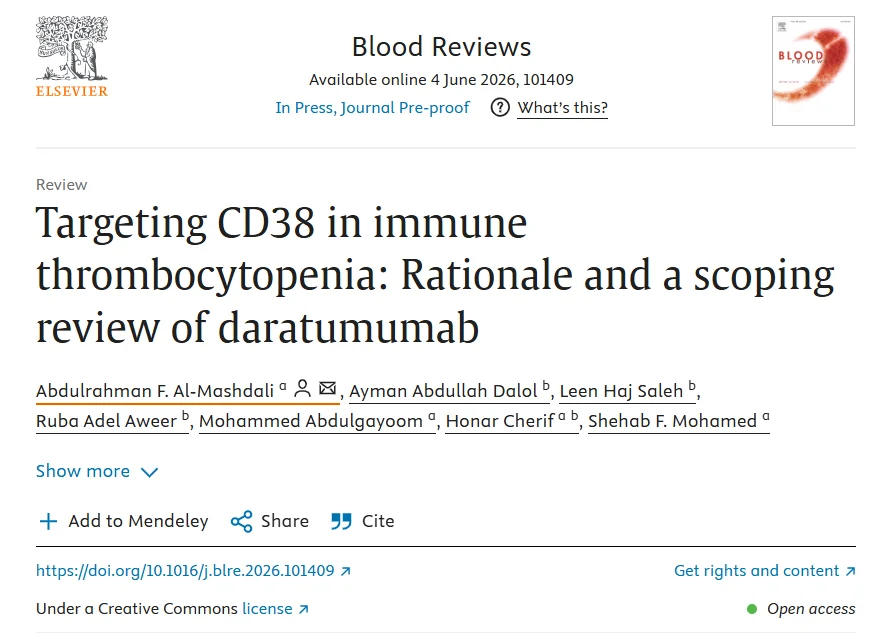 Abdulrahman Al-Mashdali: Emerging Role of Anti-CD38 Therapy in ITP