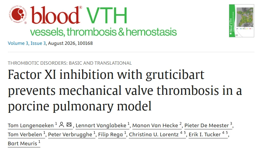 Tom Langenaeken: Targeting Factor XI in Mechanical Heart Valve Thrombosis