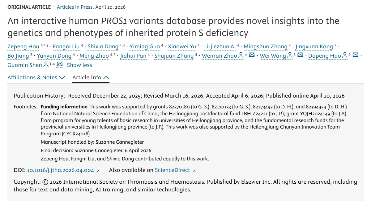 A Comprehensive PROS1 Variants Database - JTH 1 A Comprehensive PROS1 Variants Database - JTH