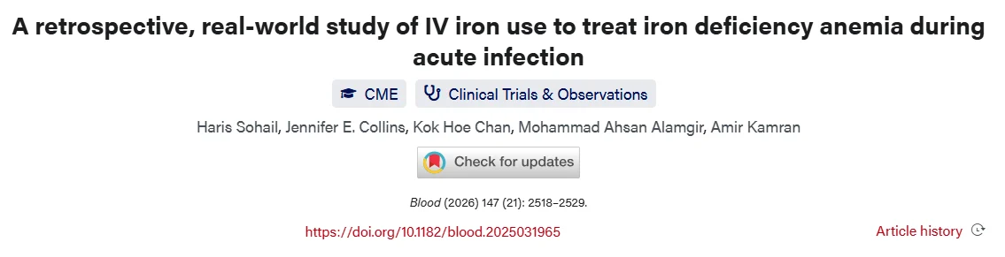 Maha Assadoon: Can IV Iron Be Safely Used During Infection?