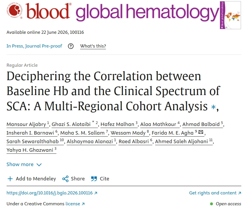 Maha Sallam: What Baseline Hemoglobin Reveals About SCA