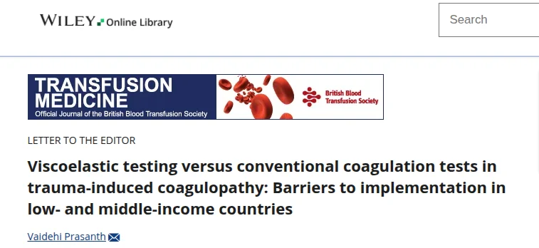 Vaidehi Prasanth: The Role of Viscoelastic Testing in Low- and Middle-Income Countries