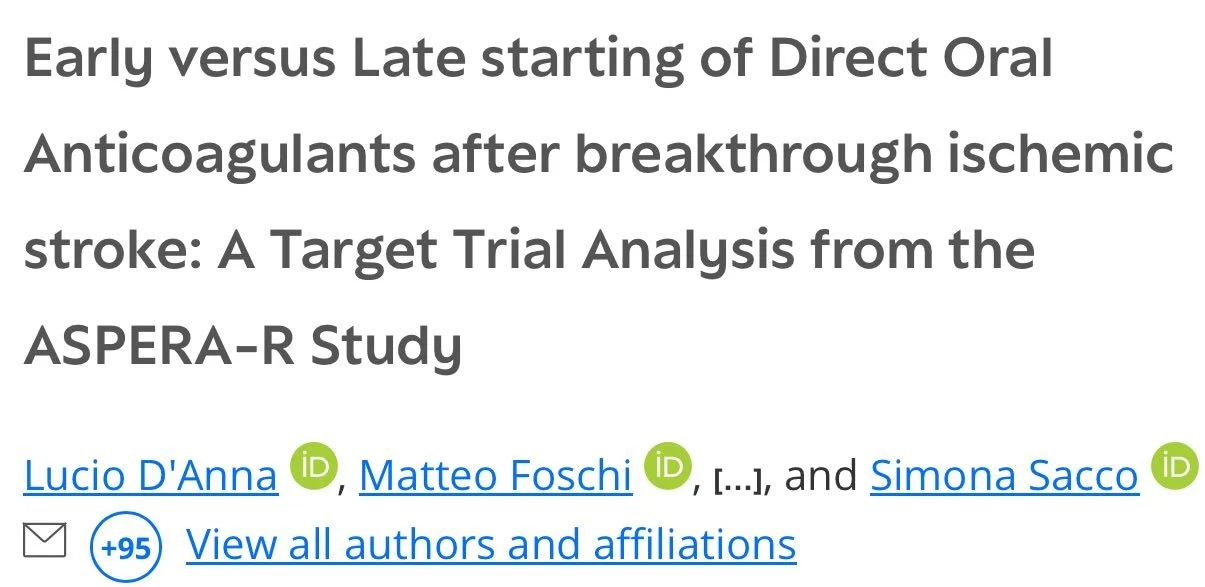 Matteo Foschi: When Should We Restart Anticoagulation After a Breakthrough Ischemic Stroke?
