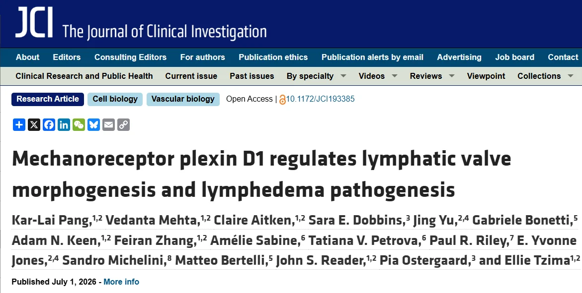 Paolo Zamboni։ New Findings Highlight PLXND1 as a Critical Mechanosensor in Primary Lymphedema