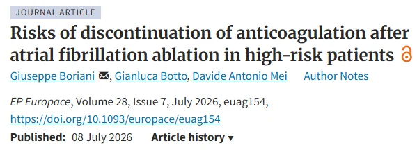 Ali Bozorgi: Our Meta-Analysis on Oral Anticoagulation After AF Ablation Featured in EP Europace