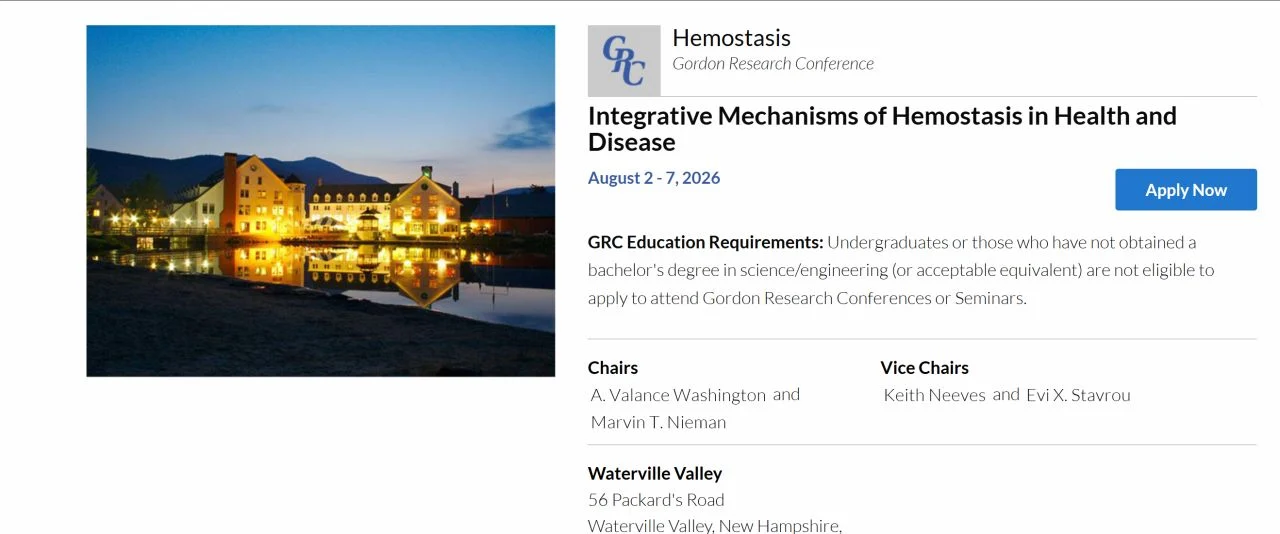 Valance Washington: International Hemostasis Community Prepares for GRC 2026 1 Valance Washington: International Hemostasis Community Prepares for GRC 2026