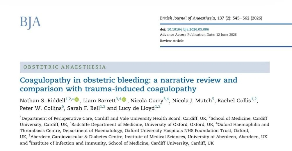 Mauricio Vasco Ramirez: Understanding Obstetric Coagulopathy Through the Lens of Trauma 1 Mauricio Vasco Ramirez