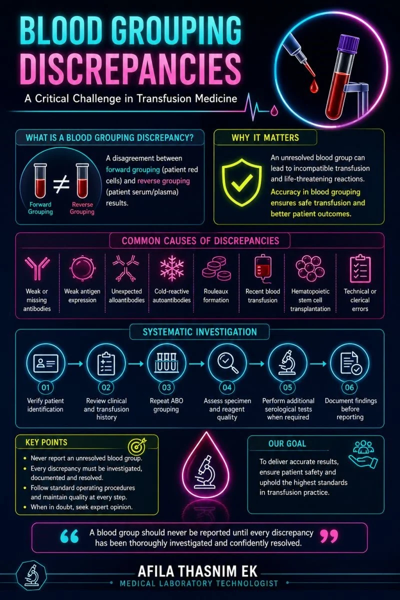 Afila Thasnim EK: Blood Grouping Discrepancies - A Critical Challenge in Transfusion Medicine
