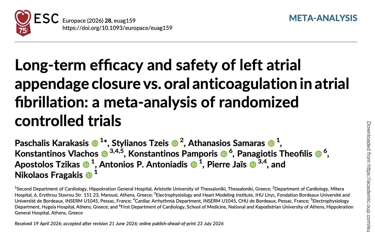 Paschalis Karakasis: Can Left Atrial Appendage Closure Truly Replace Oral Anticoagulation? 1 Paschalis Karakasis: Can Left Atrial Appendage Closure Truly Replace Oral Anticoagulation?