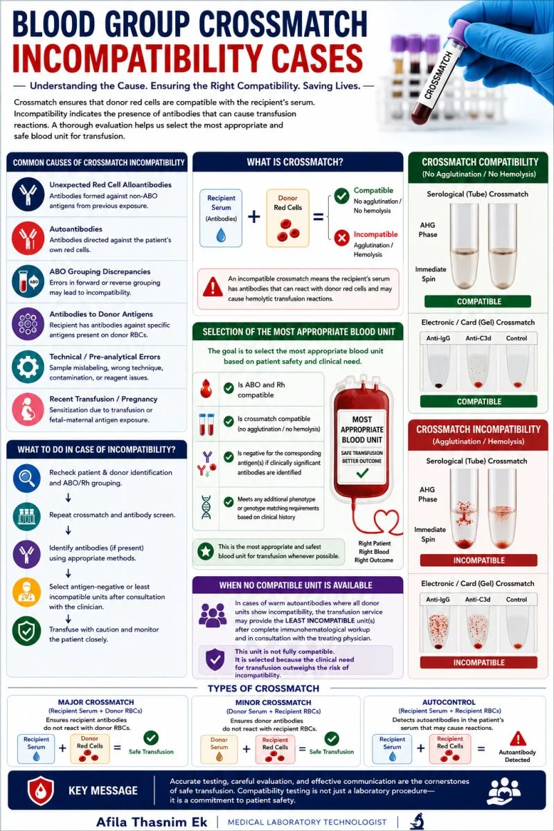 Afila Thasnim: Blood Crossmatching Challenges and Safe Transfusion Decisions
