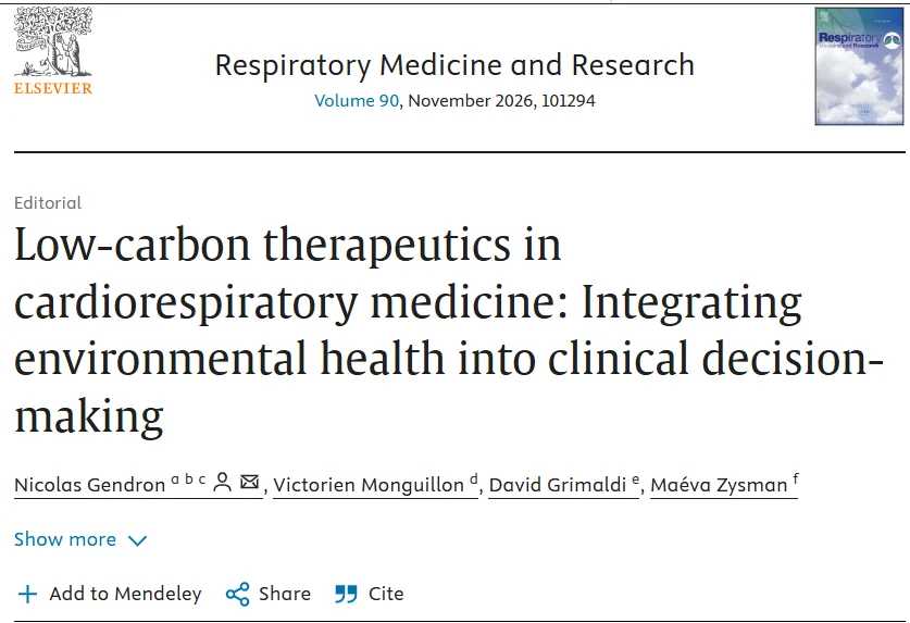 Nicolas Gendron: Should Carbon Footprint Influence Therapeutic Decisions?