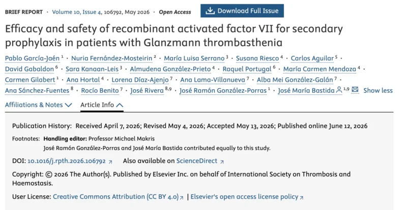 Pablo García Jaén: rFVIIa Shows Promise for Secondary Prophylaxis in Glanzmann Thrombasthenia