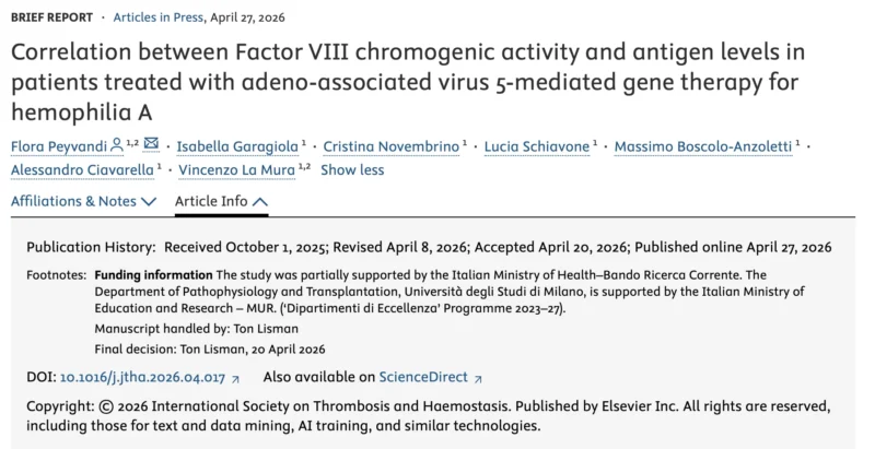 New Evidence Supports Chromogenic Assays After Hemophilia A Gene Therapy - JTH 1 New Evidence Supports Chromogenic Assays After Hemophilia A Gene Therapy - JTH