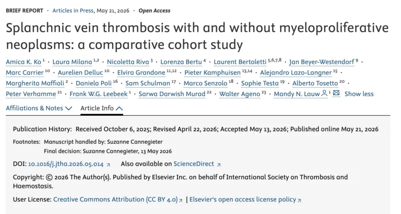 Mandy Lauw: International Collaboration Provides New Evidence for Splanchnic Vein Thrombosis Care