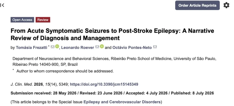 Leonardo Roever: Post-Stroke Seizures Should Not Be Viewed as a Single Clinical Entity