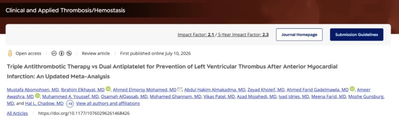 Zeyad Kholeif: New Evidence Challenges Routine Triple Antithrombotic Therapy After Anterior STEMI 1 Zeyad Kholeif: New Evidence Challenges Routine Triple Antithrombotic Therapy After Anterior STEMI