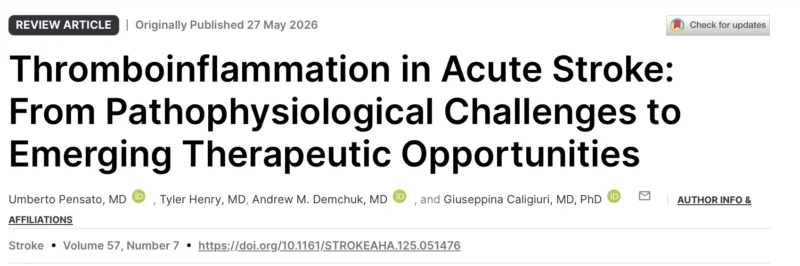 Leonardo Roever: New Perspectives on Thromboinflammation in Acute Ischemic Stroke 1 Leonardo Roever: New Perspectives on Thromboinflammation in Acute Ischemic Stroke