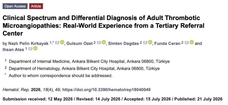 Nazlı Pelin Kirkayak: A 9-Year Real-World Analysis of Adult Thrombotic Microangiopathies