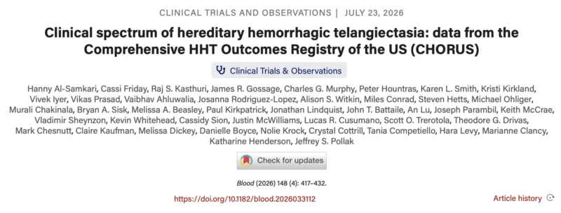 Abdul Mannan: CHORUS Registry Reveals the Hidden Burden of Hereditary Hemorrhagic Telangiectasia 1 Abdul Mannan: CHORUS Registry Reveals the Hidden Burden of Hereditary Hemorrhagic Telangiectasia