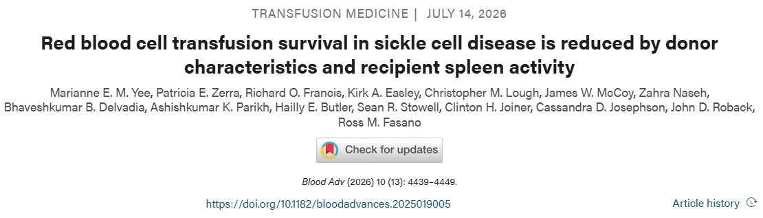 Marianne Yee: The Results of RBC Transfusion Survival Studies