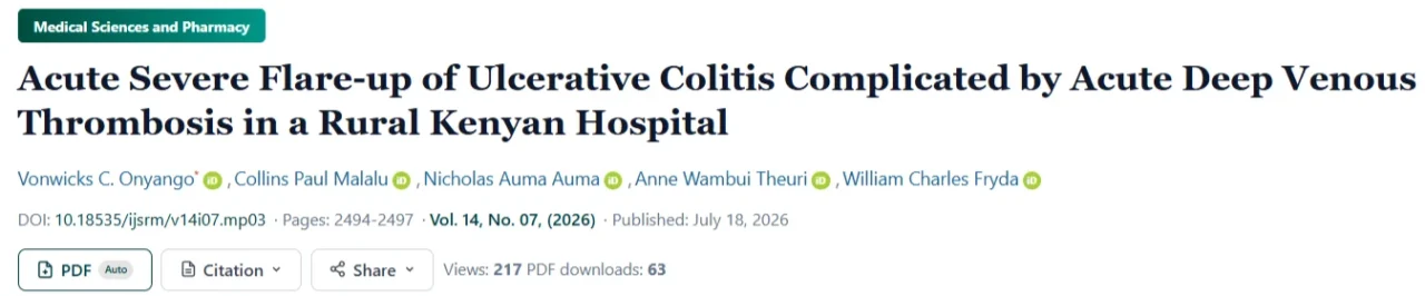 Vonwicks Czelestakov Onyango: The Anticoagulation Dilemma in Ulcerative Colitis 1 Vonwicks Czelestakov Onyango: The Anticoagulation Dilemma in Ulcerative Colitis
