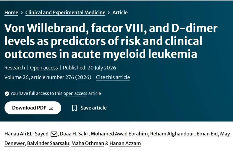 Balvinder Bobbie Saarsalu: Hemostatic Biomarkers in Acute Myeloid Leukemia