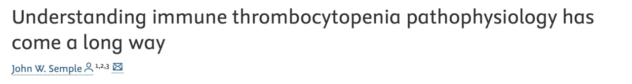 Flora Peyvandi: The Evolving Science of Immune Thrombocytopenia Pathophysiology