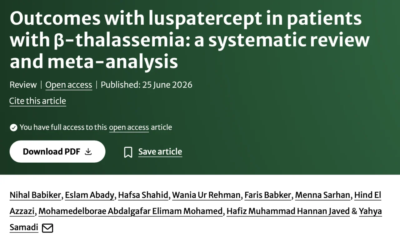 Mostafa Faisal: Advancing Care in β-Thalassemia With Luspatercept