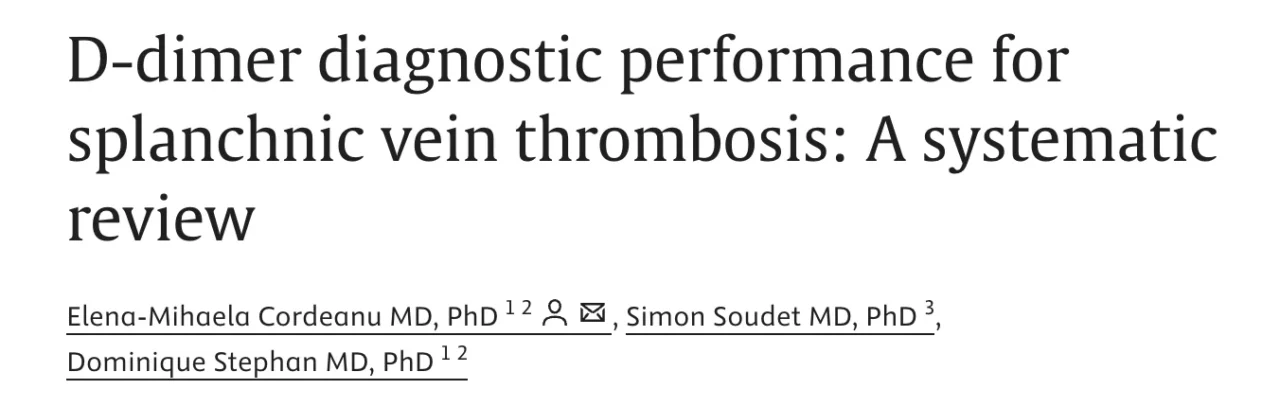 Mihaela Cordeanu: Can D-dimer Help Diagnose Splanchnic Vein Thrombosis?