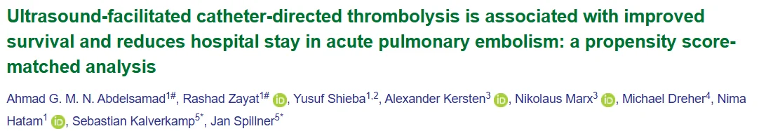 Rachad Zayat: Acute PE Study Finds USAT Associated With Better In-Hospital Outcomes 1 Rachad Zayat: Acute PE Study Finds USAT Associated With Better In-Hospital Outcomes