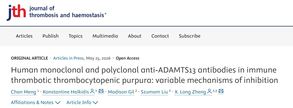 Variable Mechanisms of ADAMTS13 Inhibition by Autoantibodies in iTTP - JTH 1 JTH