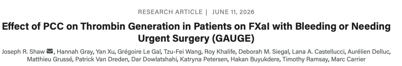 Joseph R. Shaw: GAUGE Advances FXa Inhibitor Reversal at ISTH 2026 1 Joseph R. Shaw: GAUGE Advances FXa Inhibitor Reversal at ISTH 2026