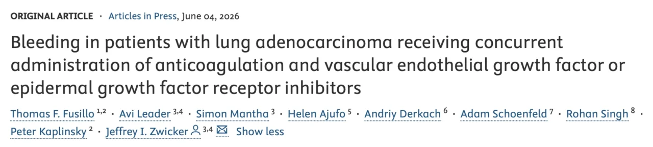 Balancing Bleeding and Thrombosis in Lung Adenocarcinoma - JTH 1 Balancing Bleeding and Thrombosis in Lung Adenocarcinoma - JTH