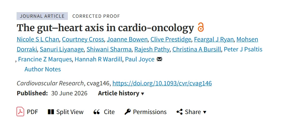 Nicole Chan: Emerging Role of the Gut Mmicrobiome in Cancer Therapy-Related Cardiac Dysfunction 1 Nicole Chan