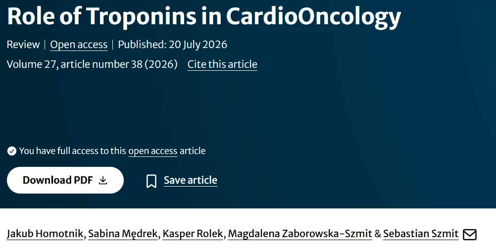 Sebastian Szmit: Understanding Troponins in Modern Cardio-Oncology 1 Sebastian Szmit: Understanding Troponins in Modern Cardio-Oncology