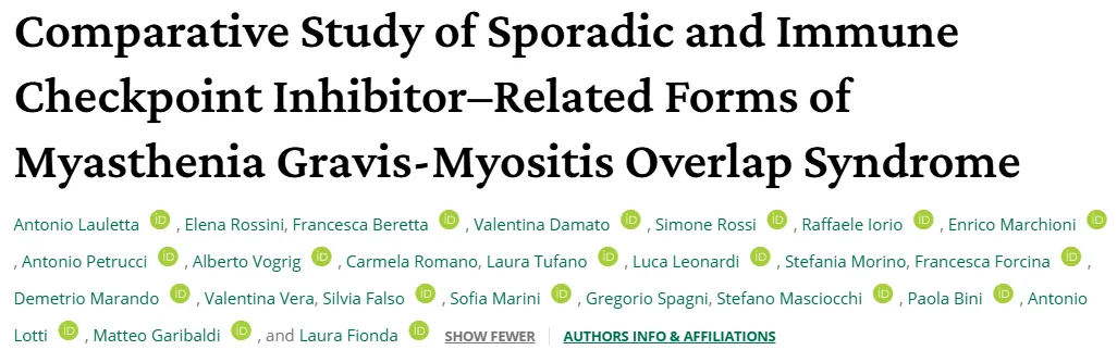 Antonio Lauletta: Distinguishing Sporadic and ICI-Related MG-Myositis Overlap