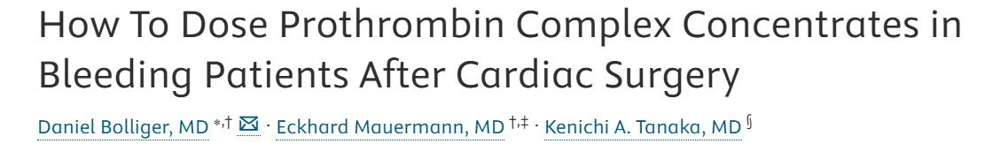 Esther Méndez Arias: Why a Lower First Dose of 4F-PCC Works Better After Cardiac Surgery