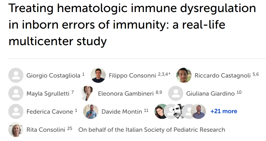 Filippo Consonni: Treatment Strategies for Hematologic Immune Dysregulation in Inborn Errors of Immunity