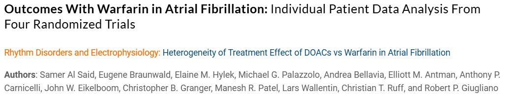 Samer Alsaid: Warfarin Outcomes Reassessed Through COMBINE AF 1 Samer Alsaid: Warfarin Outcomes Reassessed Through COMBINE AF