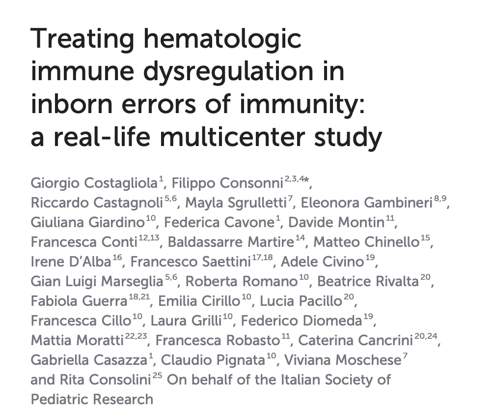 Filippo Consonni: Treatment Strategies for Hematologic Immune Dysregulation in Inborn Errors of Immunity
