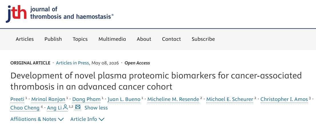 Heghine Khachatryan: Novel Biomarkers for Cancer-Associated Thrombosis 1 Heghine Khachatryan: Novel Biomarkers for Cancer-Associated Thrombosis