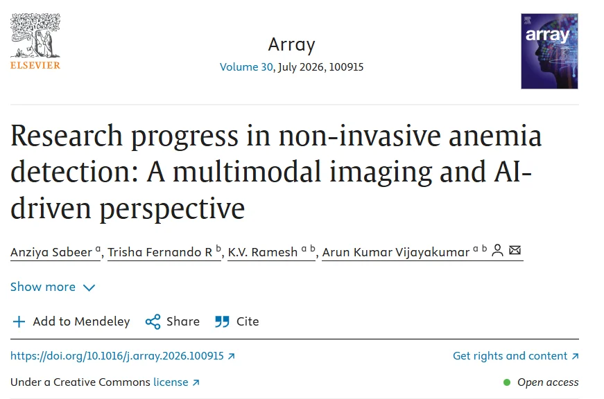 Anziya Sabeer: AI-Driven Non-Invasive Anemia Detection 1 Anziya Sabeer: AI-Driven Non-Invasive Anemia Detection