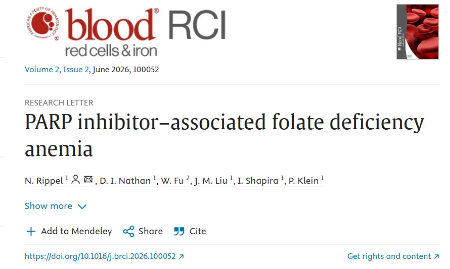 Jordan Agay: Folate Deficiency in Patients Receiving PARP Inhibitors