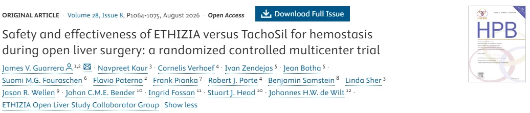 Daniel Barsanow: ETHIZIA vs TachoSil for Hemostasis During Open Liver Surgery 1 Daniel Barsanow