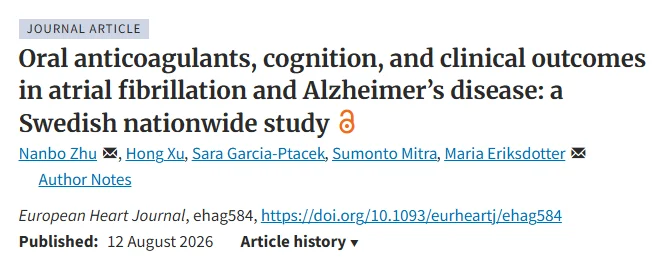 Ahmed Bennis: NOAC Use Is Associated With Slower Cognitive Decline in AF and Alzheimer’s Disease 1 Ahmed Bennis